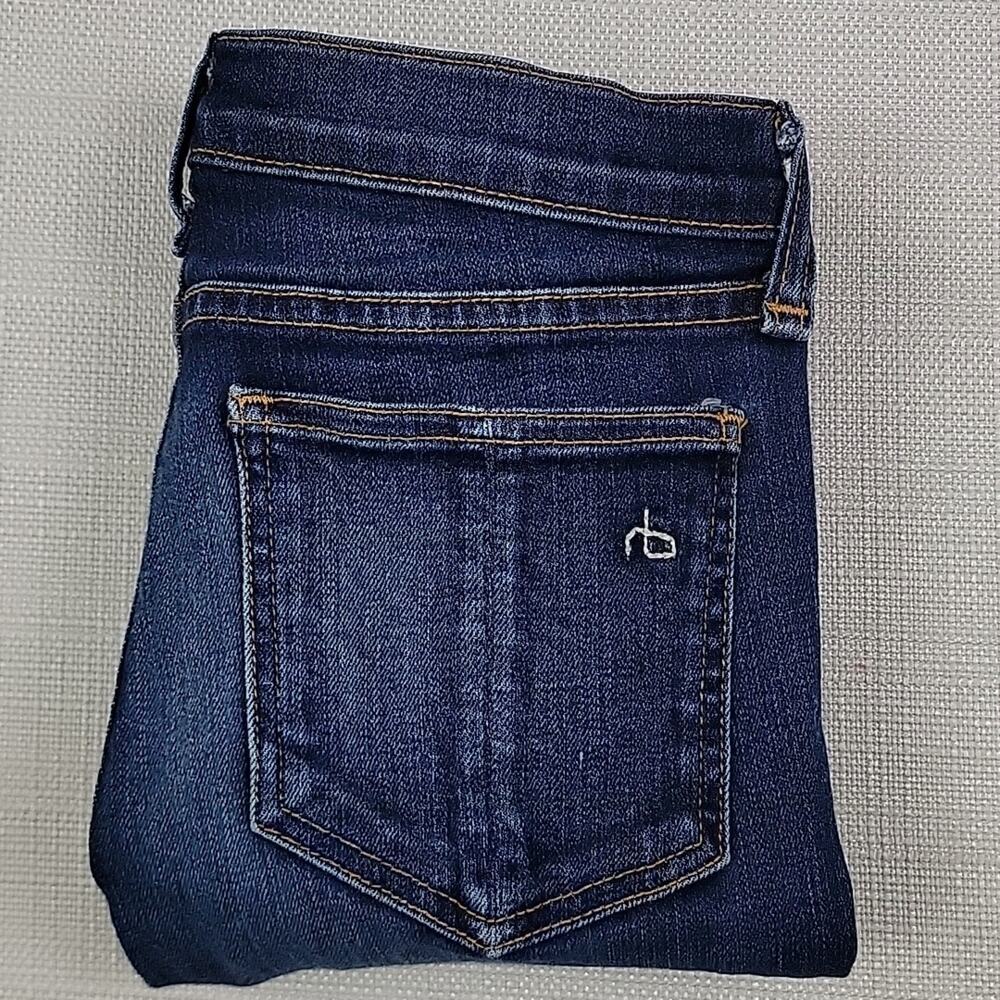 Rag & Bone Women's Skinny Low Rise Blue Denim Jeans in Kensington 24 | Girl's 12